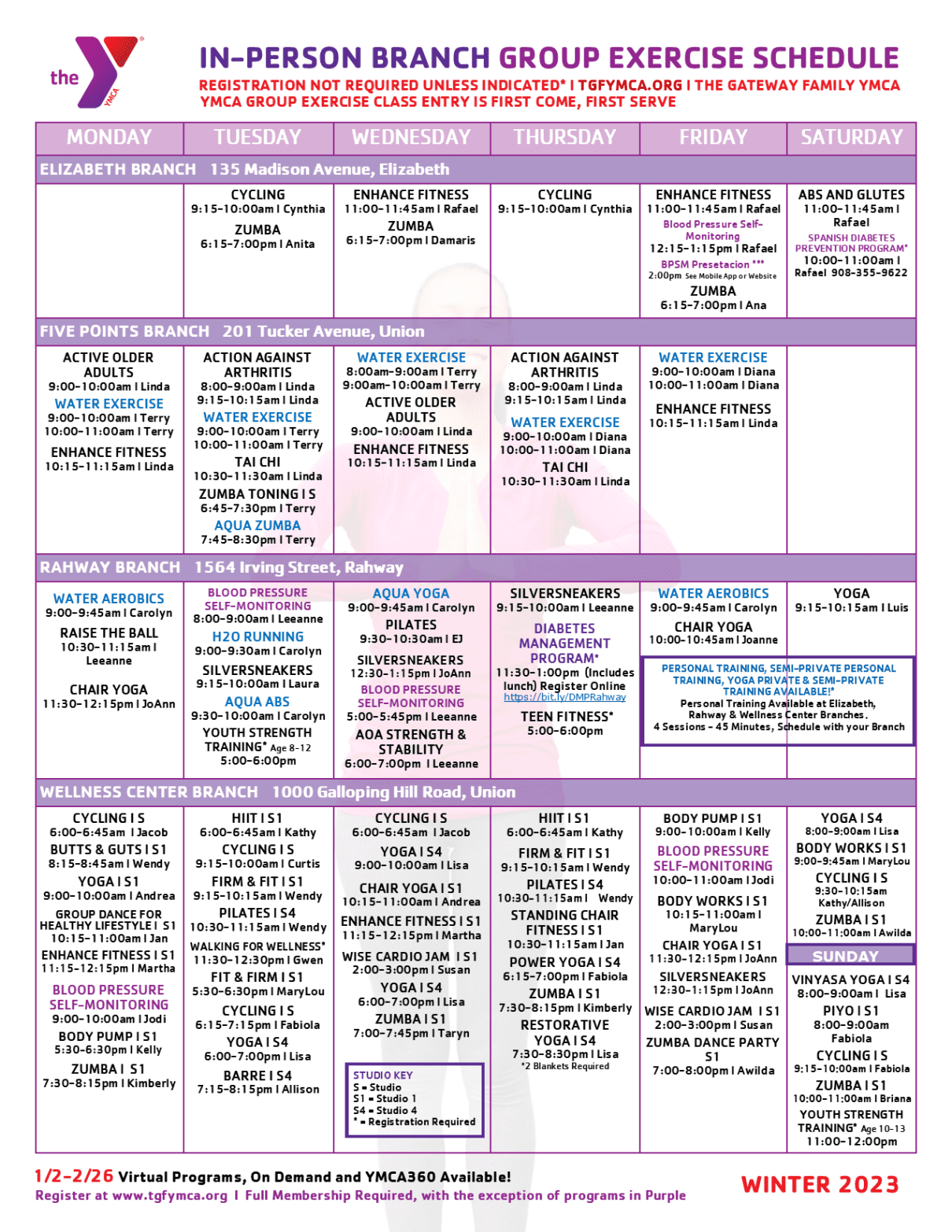 Winter 2023 Program Session 1/2 - 2/26 | The Gateway Family YMCA