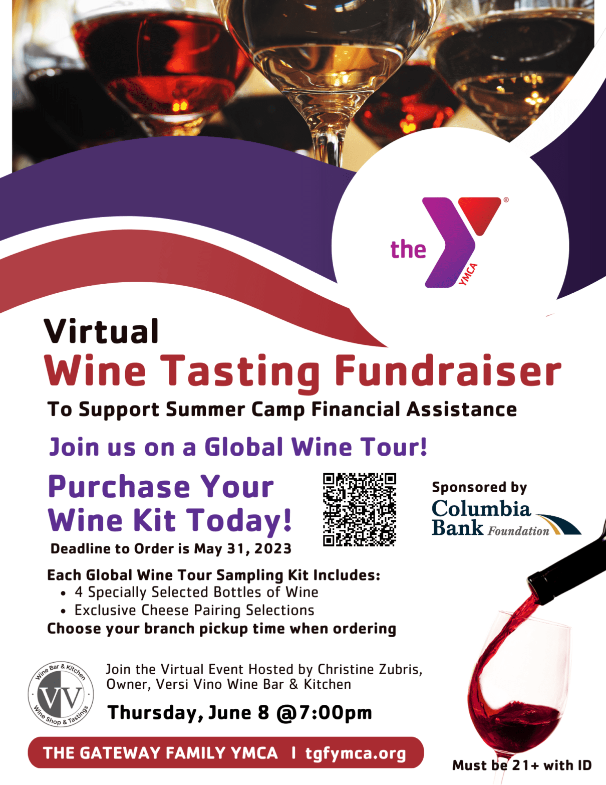 Virtual Wine Tasting Fundraiser The Gateway Family YMCA