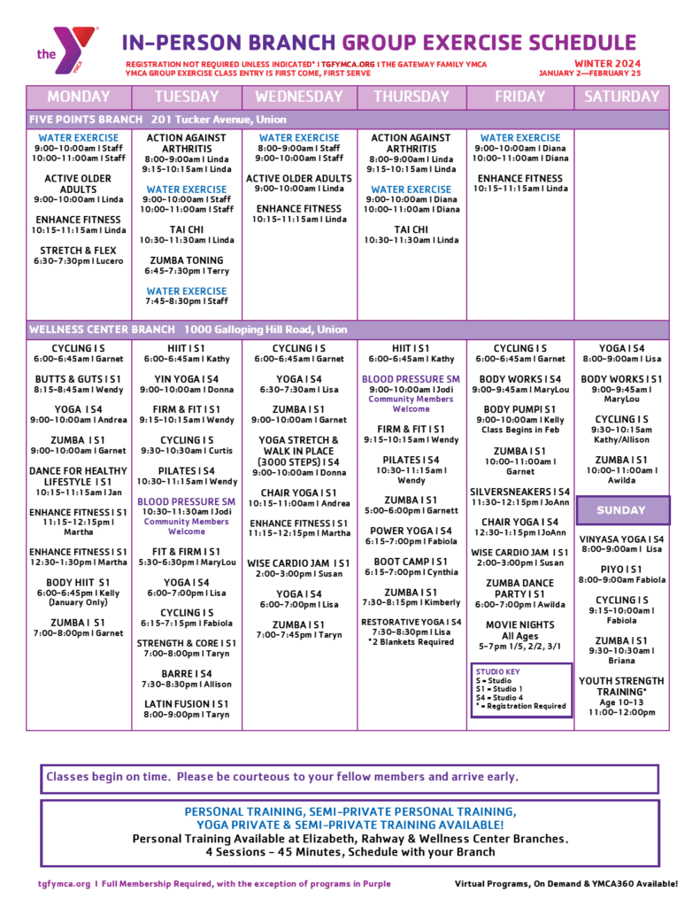 Winter 2024 Program Session 1/2-2/25 | The Gateway Family YMCA